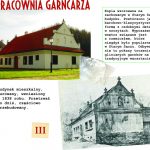 Plansza z opisem i fotografią pracowni garncarza Miasteczka Galicyjskiego.